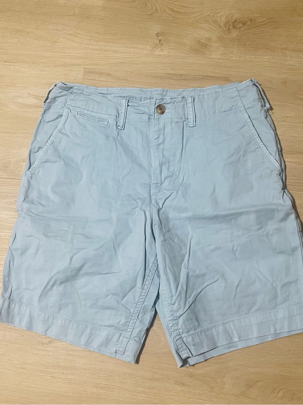 American Eagle Outfitters Light Blue Flat Front Cotton Shorts